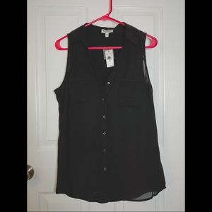 Black Sleeveless Express Portofino Shirt NWT